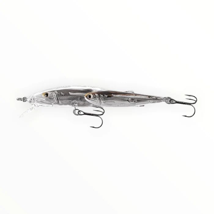 Live Target Glass Minnow Popper #41/4 Silver Smoke
