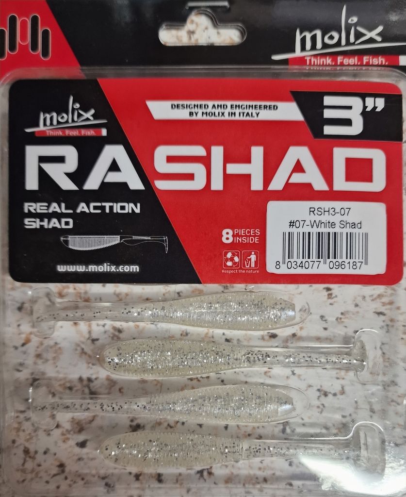 MOLIX RA Shad 3″ 07 White Shad