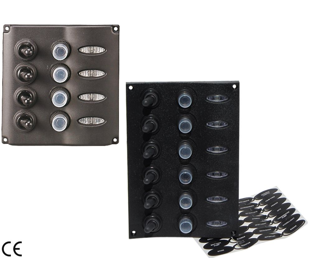 VÍZÁLLÓ ELEKTROMOS KAPCSOLÓPANEL LED FÉNYEL 4 es