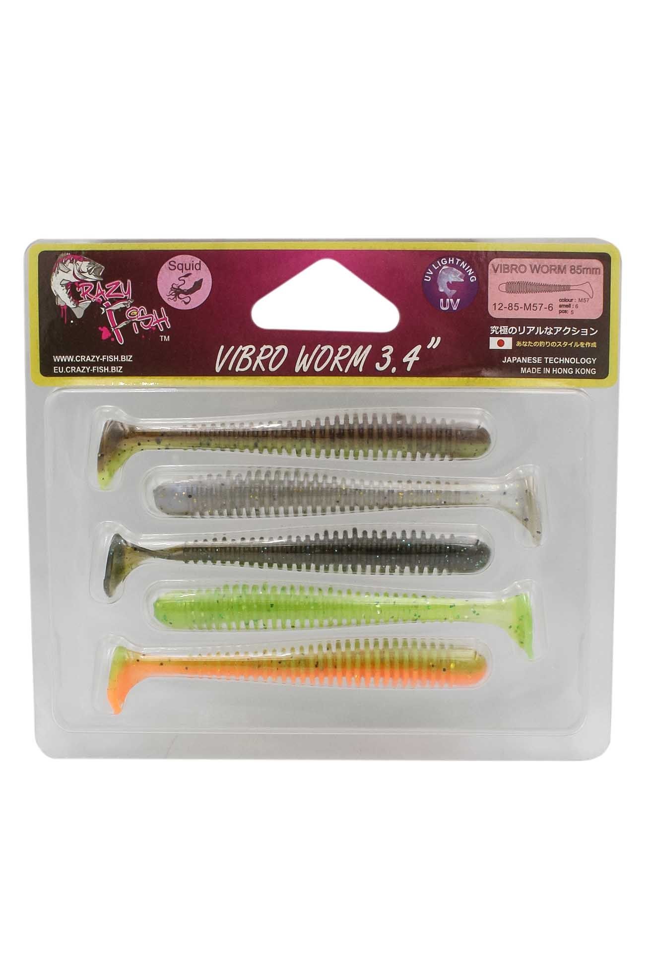 Crazy Fish Vibro Worm 3,4 85mm 12-85-M57-6