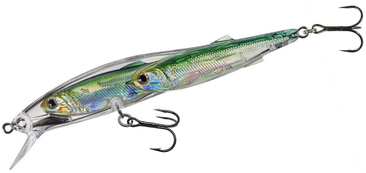Live Target Glass Minnow Popper #41/4 Silver Green