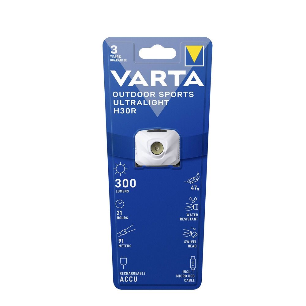 Varta Outdoor Sports Ultralight H30R 300Lumens 47g (töltős)