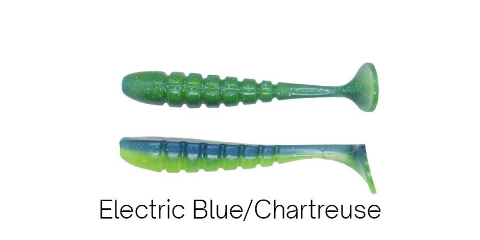 X ZONE 3.5” Pro Series Mini Swammer, Electric Blue/Chartreuse 8db/cs