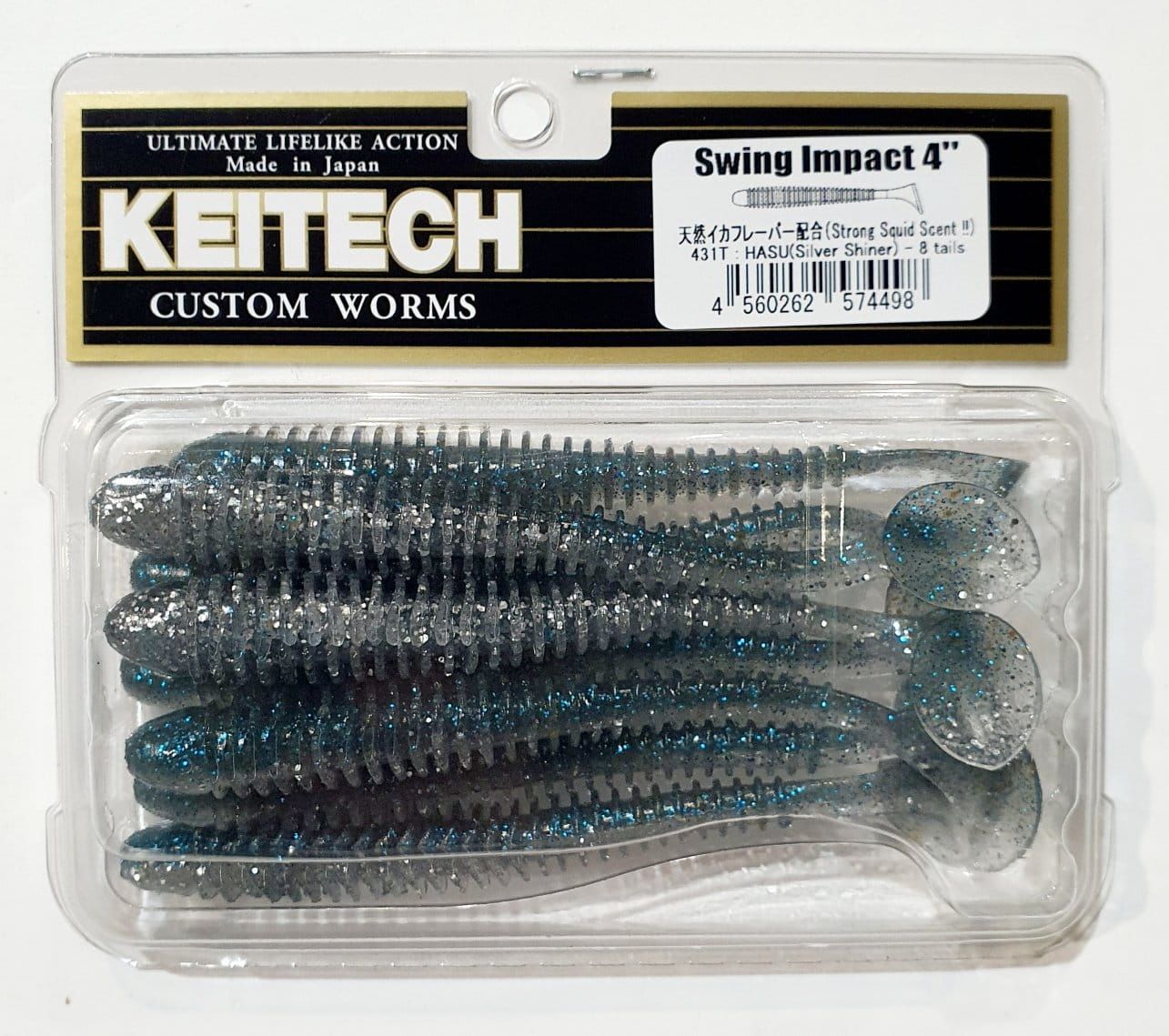 Keitech Swing Impact 4˝ 8db/cs 431T Hasu(Silver Shine)