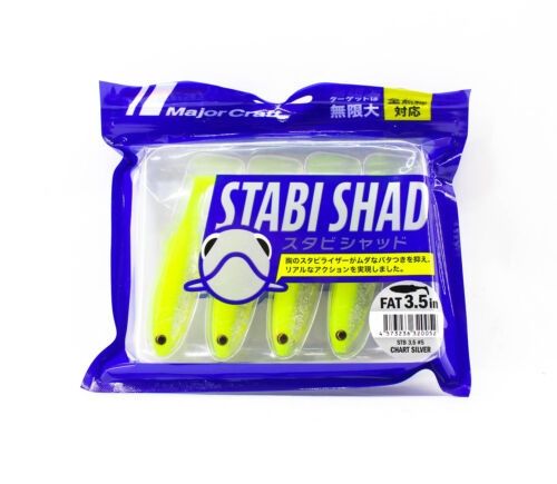 Major Craft Stabi shad slim Fat 3.5˝ #5 Chart Silver 4db/cs