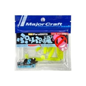 Major Craft Para Worm Puripuri Tail PW-PRI M 2"" #63-Keimura Clear Lemon