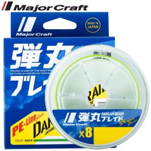 MAJOR CRAFT DANGAN BRAID X8 150m #1.0 20lb Fluo Light Green