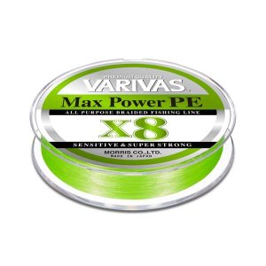 VARIVAS MAX POWER PE X8 150m #1.54 28,6lb 0.205mm Lime Green Fluo