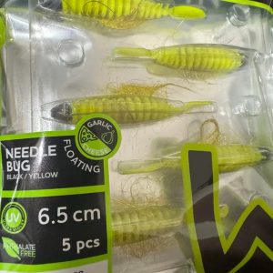 NEEDLE BUG 6,5CM BABY BLACK/YELLOW 5PCS GARLIC/CHEESE