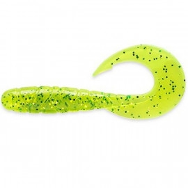 FishUp Mighty Grub 3.5" (7pcs.), #026 - Flo Chartreuse/Green