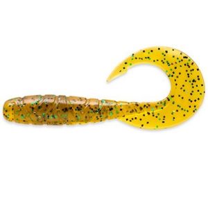 FishUp Mighty Grub 3.5" (7pcs.), #036 - Caramel/Green & Black